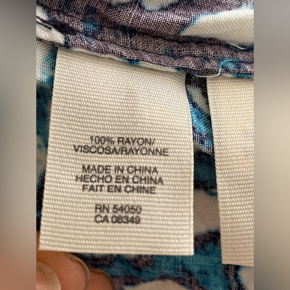 Rachel Rachel Roy Blue & Yellow Abstract Print Button Up Dress Size Small - Picture 9 of 11